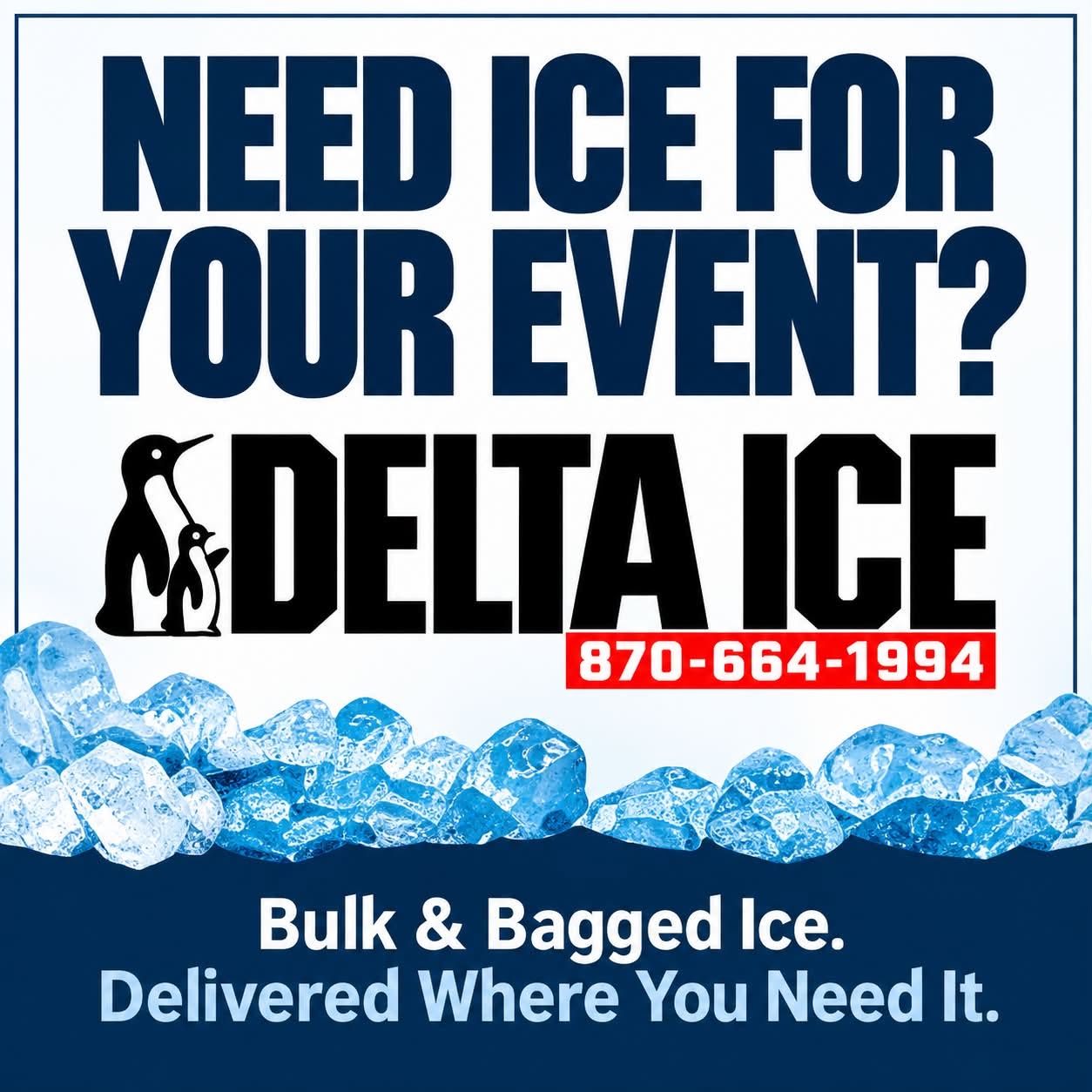 Delta Ice 24/7 Ice Vending and Bulk Delivery Flyer Newport AR